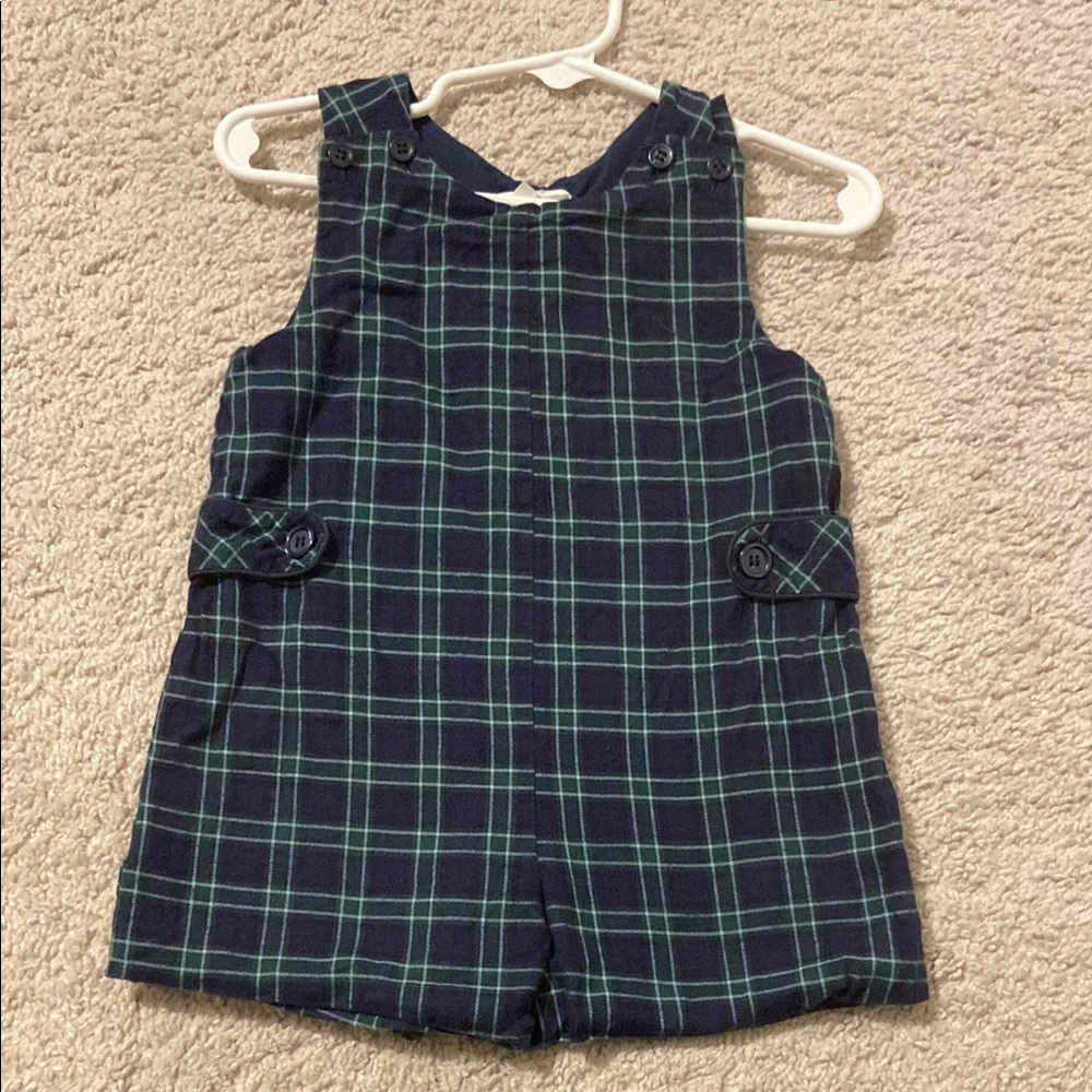 Magnolia Baby. Blue and Green Plaid Jon Jon.